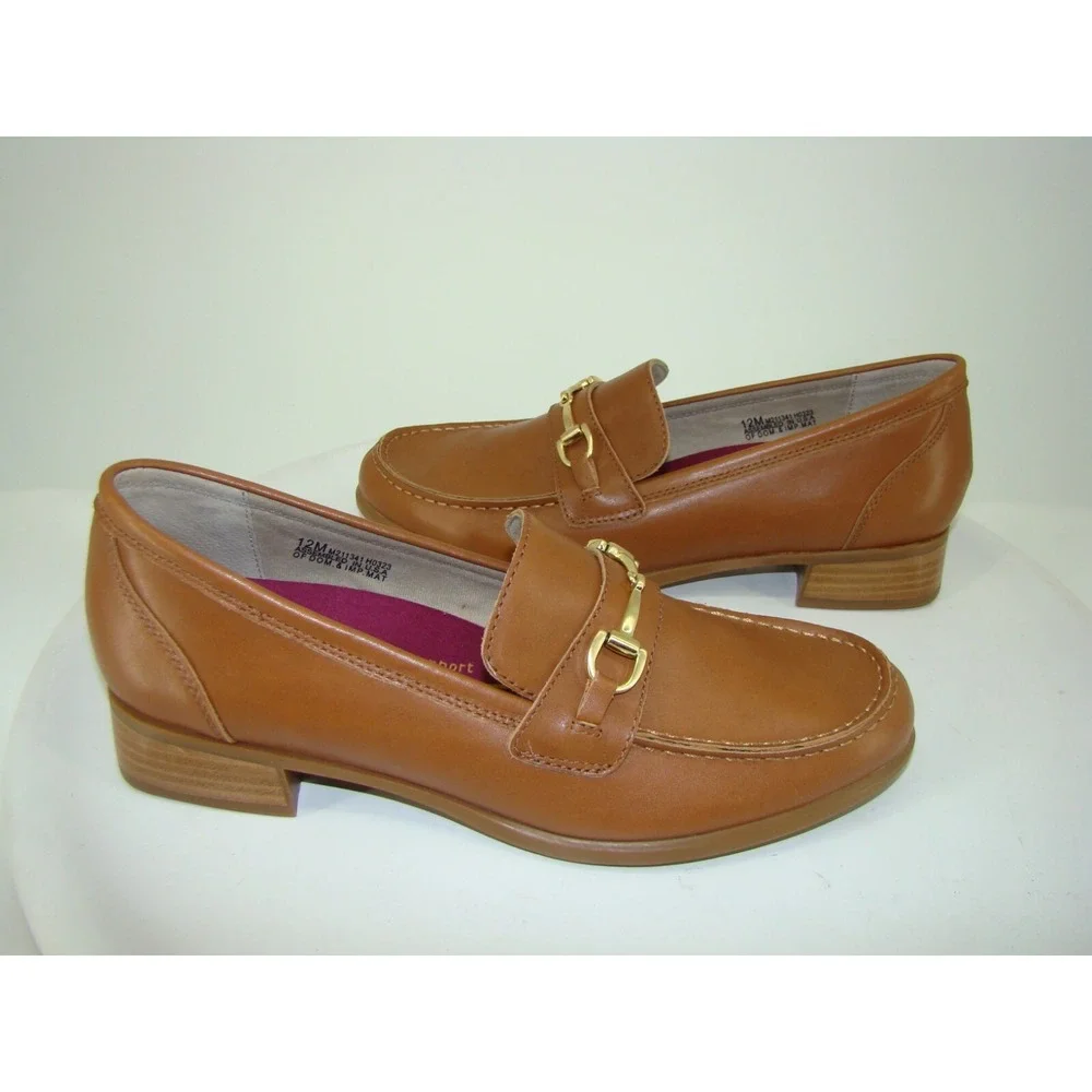 NEW MUNRO GRYFFIN WOMENS TAN LEATHER BIT LOAFERS SHOES SIZE 12M C122